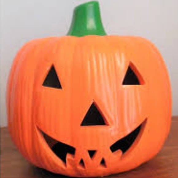 Halloween vintage JackOLantern pottery pumpkin tea light JOL beautiful light - Picture 1 of 4